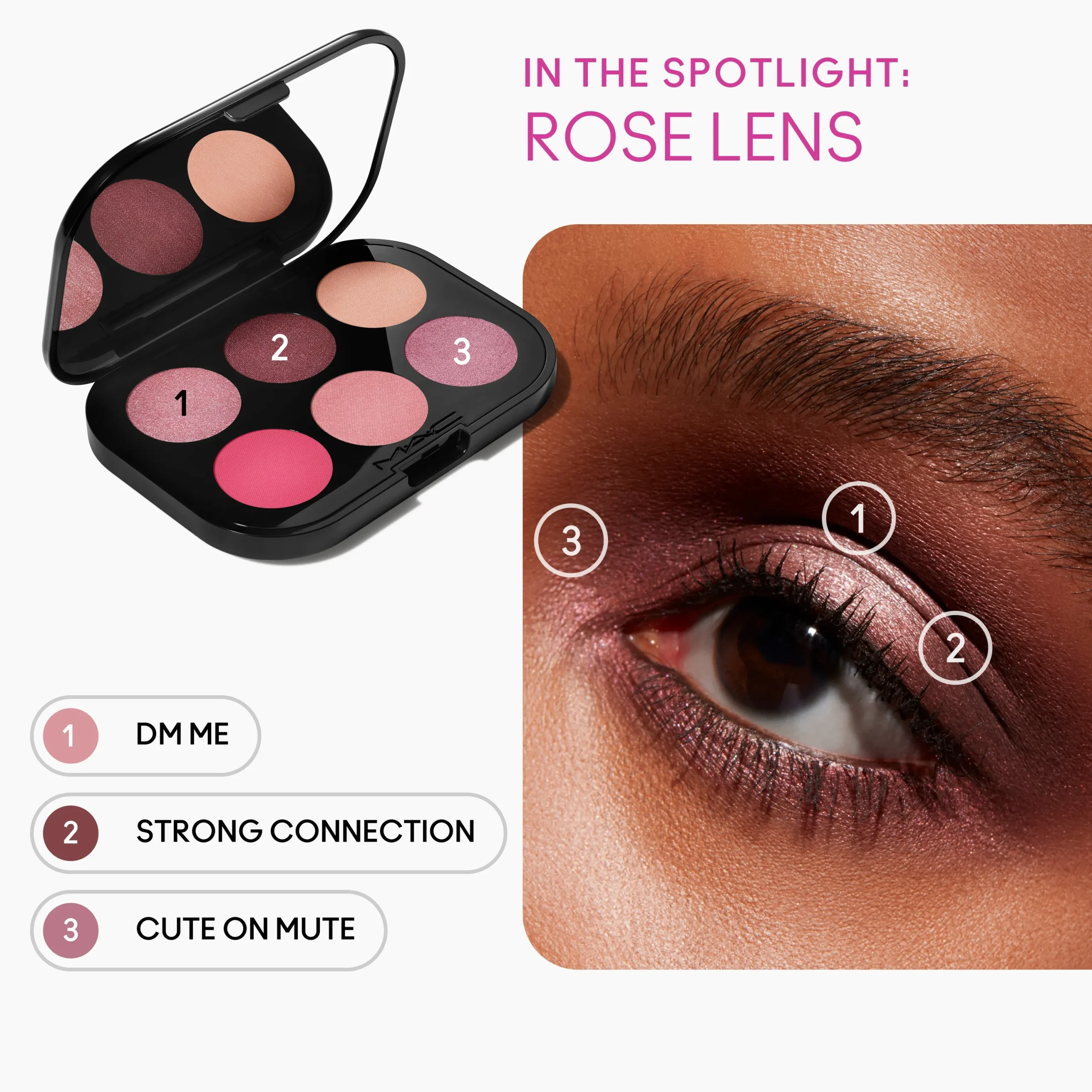 Connect In Colour Eye Shadow Palette: Rose Lens - Image 3
